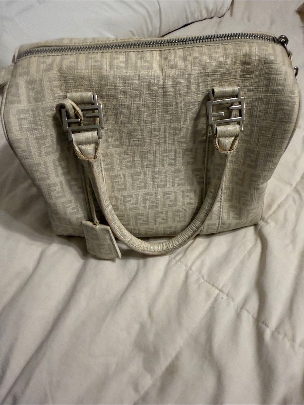 Fendi Cream Monogram Satchel